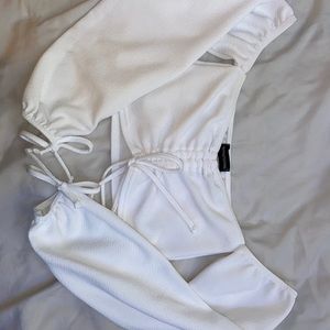 White cropped long sleeve